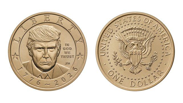 Estados Unidos emitió monedas de un dólar con la cara de Donald Trump