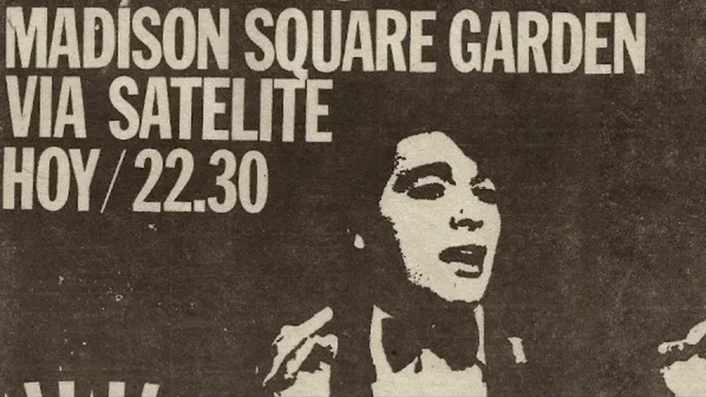 Anuncio de la transmisión vía satélite del show de Sandro en el Madison Square Garden