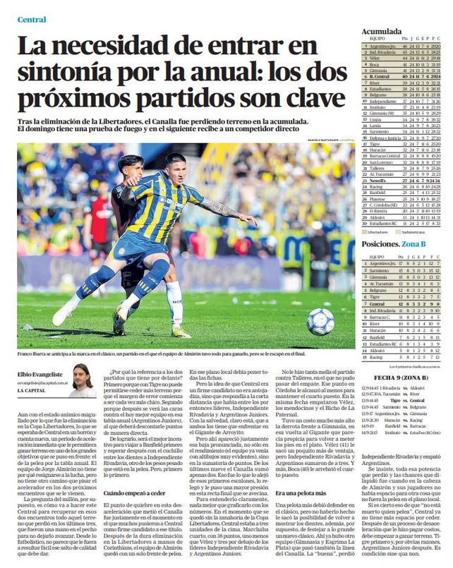 Un análisis similar que se hizo en la previa de los partidos ante Tigre y Argentinos Juniors. Ambos Central los ganó.