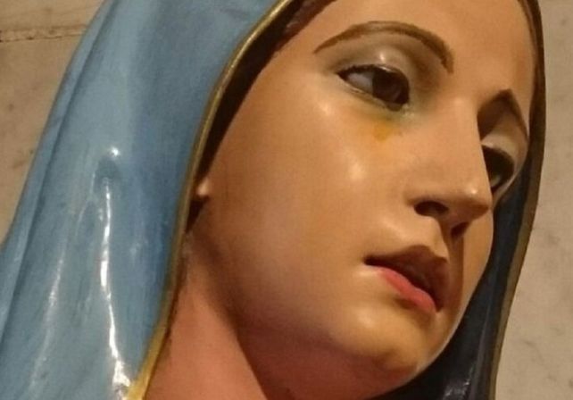 Conmoción en San Luis por el milagro de una Virgen que llora