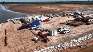 Gasoducto Gran Santa Fe. Comienza el desafío de cruzar la Setúbal a 25 metros de profundidad.