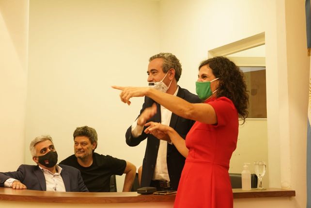 Javkin y Norma López se mostraron distendidos.