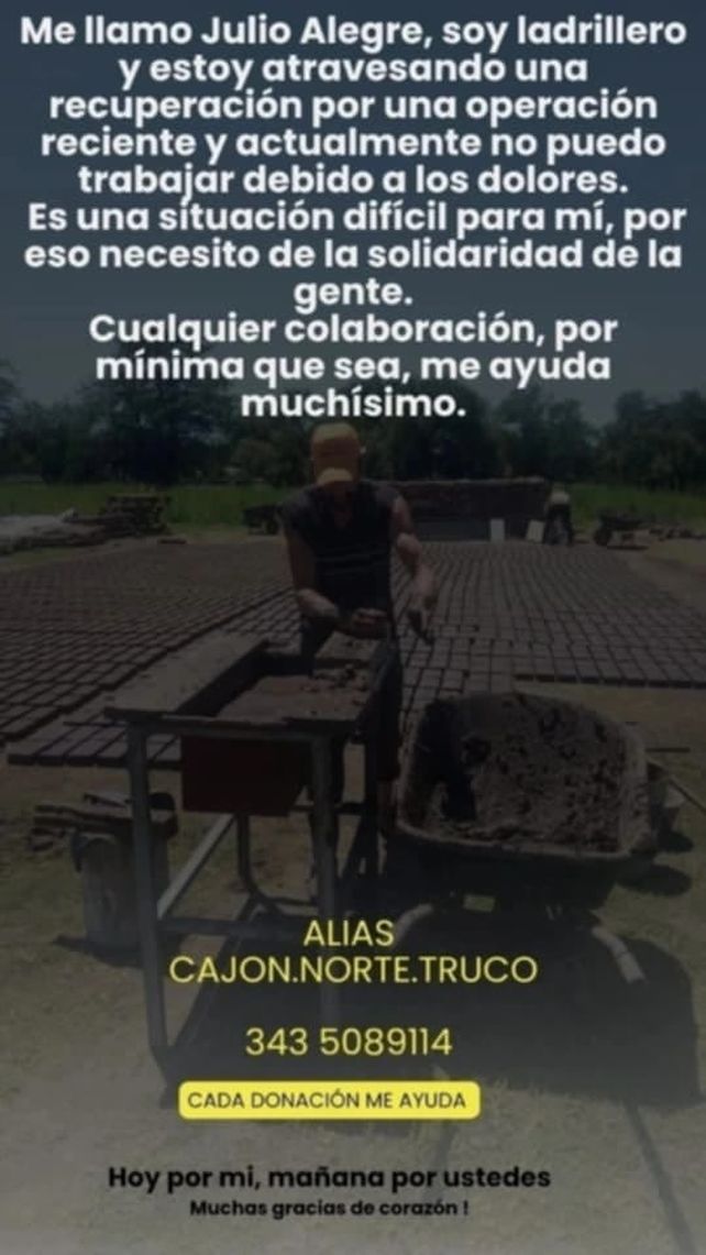Julio Alegre: el artesano del barro que le entregó ladrillos al Papa y hoy pelea por recuperar su salud