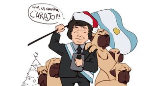 El presidente Javier Milei posteó una caricatura con sus perros y su ya clásico: ¡viva la libertad, carajo!