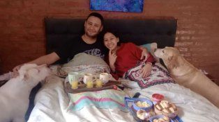 Agostina junto con su papá.