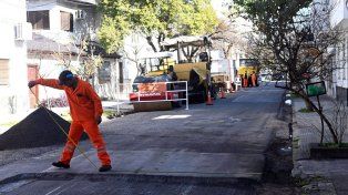 Trabajos de bacheo en la ciudad de Santa Fe