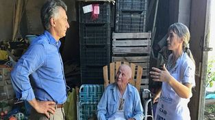 Macri, don Carlos y Ana en la visita a La Criolla