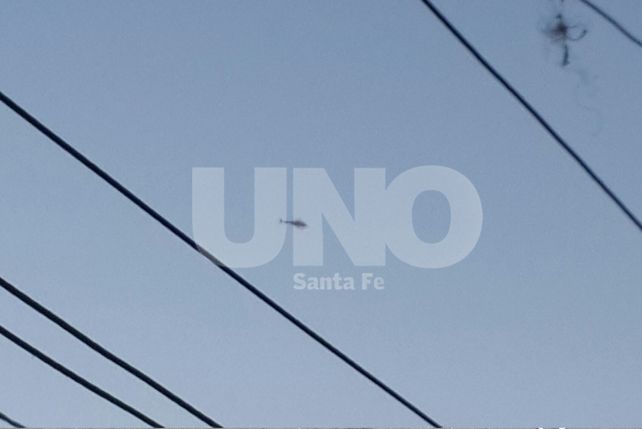 Helicóptero policial que sobrevuela nuestra ciudad.