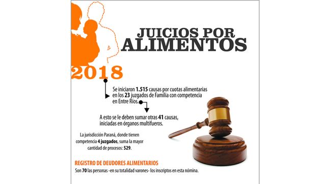 En Entre Ríos se iniciaron en 2018 casi 1.600 causas por cuotas de alimentos