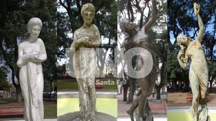 Se pusieron en valor las fuentes ornamentales de la Plaza Pueyrredón