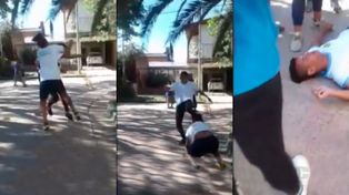 Brutal pelea entre alumnos: un chico recibió una patada en la cara
