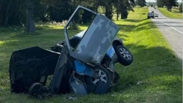 El vehículo en el que circulaba una ciudadana argentina quedó irreconocible.