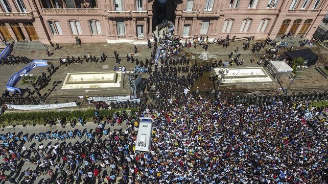 El velatorio de Maradona en Casa Rosada