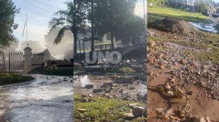 Cárcel de Coronda: impactante desmoronamiento del viejo tanque de agua de 250 mil litros