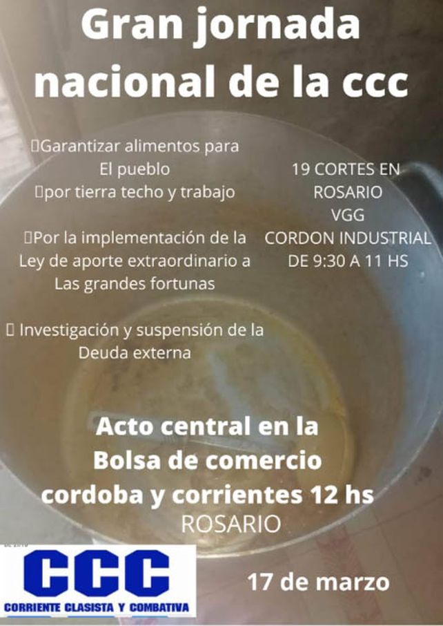 La CCC realiza cortes en varios puntos de la ciudad en el marco de una protesta nacional 