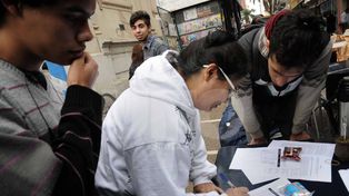 Marcha contra una posible suba del boleto de colectivo