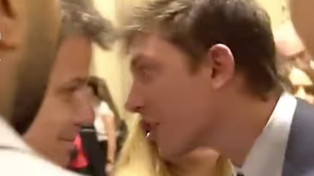 Facundo Manes y Santiago Caputo, cara a cara tras el discurso del presidente Javier Milei.