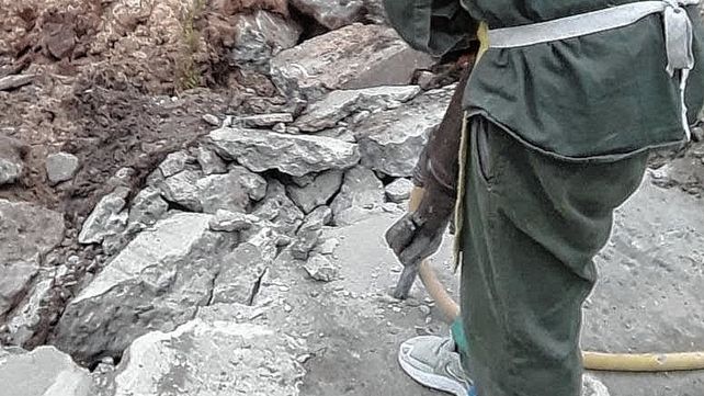 Trabajos de bache en la ciudad de Santa Fe