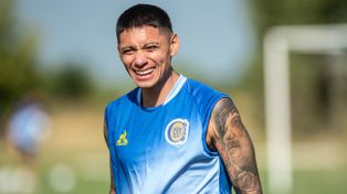 La sonrisa de Federico Navarro, que entrenó por primera vez en Rosario Central. Es el cuarto refuerzo, el segundo que viene de la liga de Estados Unidos.