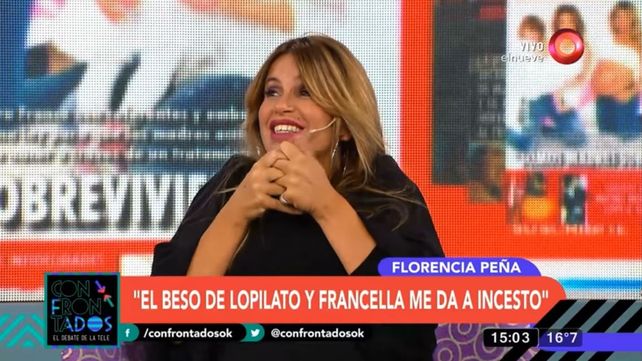 Flor Peña:El beso entre Francella y Lopilato me dio a incesto