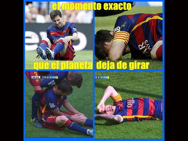 Revolución tuitera por la lesión de Messi: GIFs, fotomontajes y memes