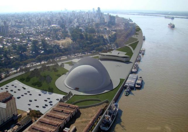 El proyecto del Puerto de la Música. Su ubicación original iba a ser en sector de muelles cercano a avenida Belgrano y Pellegrini.&nbsp;