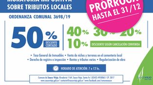 Moratoria impositiva de la Comuna de Sauce Viejo