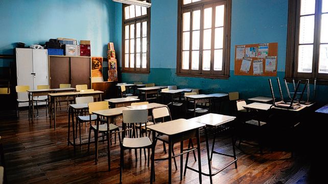 Un aula vacía en Rosario.&nbsp;