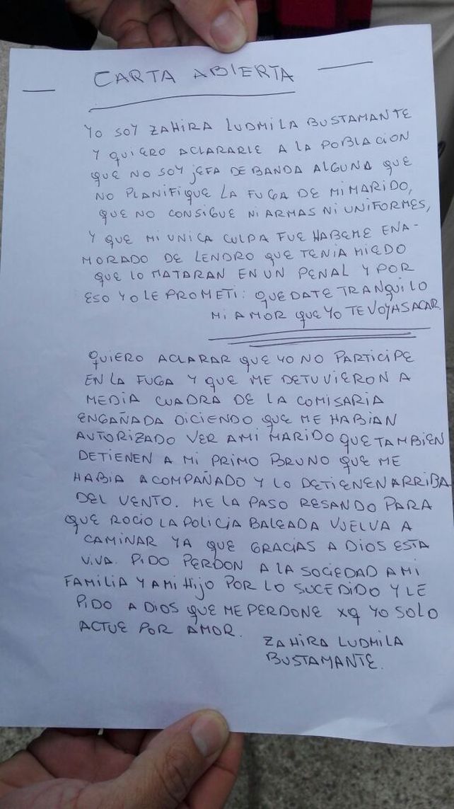 La acusada de planear el ataque a la comisaría difundió una carta