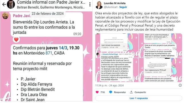 Represores: Lourdes Arrieta y Lilia Lemoine se trenzaron por la visita a Ezeiza