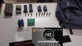 Balas de distintos calibres y un par de cargadores, lo que llevaba un joven dentro de una mochila.&nbsp;
