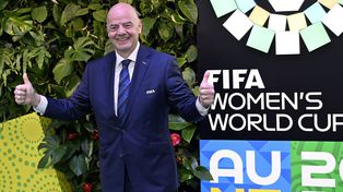 &nbsp;El presidente de la Fifa, Gianni Infantino, durante la ceremonia de sorteo del Mundial de fútbol femenino 2023 en Australia y Nueva Zelanda.