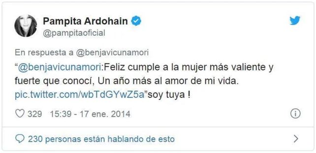 Benjamín Vicuña saludó a la China con las mismas palabras que usaba para Pampita