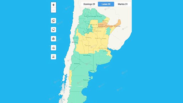 El SMN emitió un alerta por tormentas fuertes con lluvias intensas