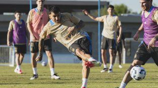 Argentina practicó en el predio de Ezeiza.