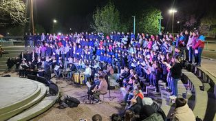 Más de 170 niños inundaron de música la plaza de Zenón Pereyra