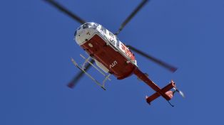 Hubo capacitación en rescate en torno a un helicóptero en el balneario La Florida.