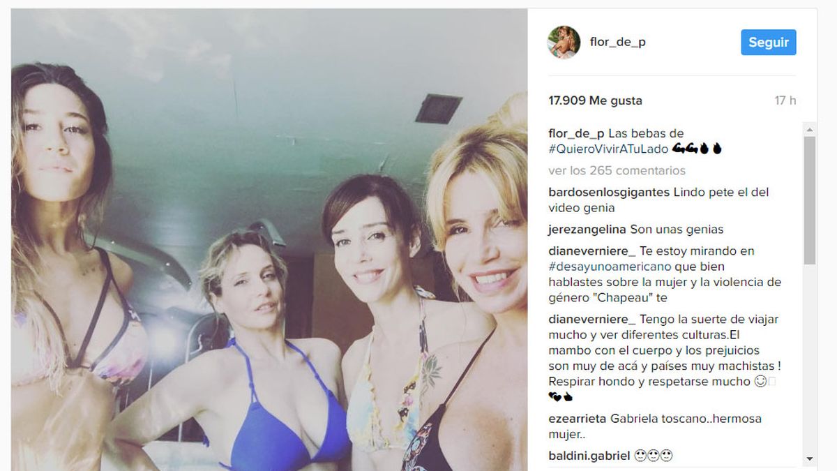 Jimena Barón, Flor Peña, Paola Krum y Gabriela Toscano, en bikini en el spa