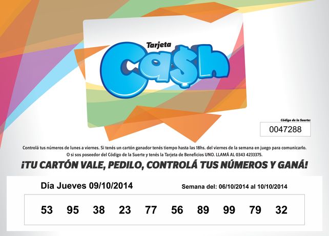Números correspondientes al JUEVES 9 de octubre