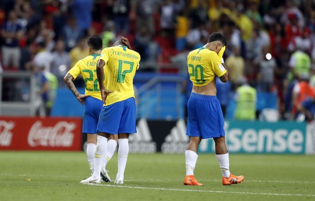 Jugadores brasileños sufren la eliminación ante Bélgica