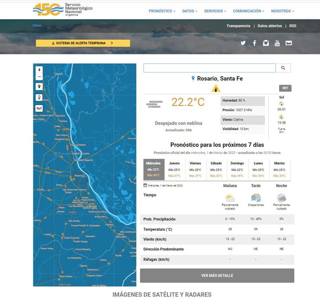 El tiempo en Rosario: otra jornada de calor y con la posibilidad de algunos chaparrones por la tarde