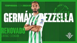 Germán Pezzella renovó su contrato con el Real Betis.
