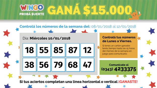 Wingo: Semana del 8 al 12 de enero