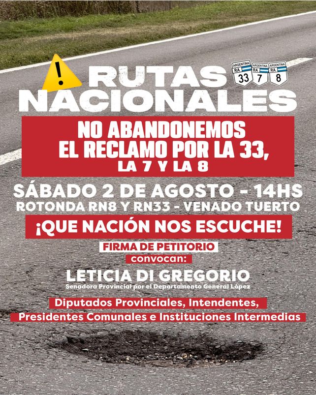 Convocan a un encuentro regional en defensa de las rutas nacionales que atraviesan la provincia