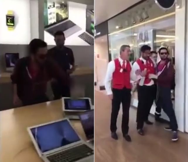 En un ataque de ira, un joven destruyó una Apple Store con una bola de hierro