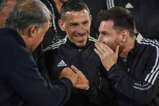 El tata, Maxi y Messi.