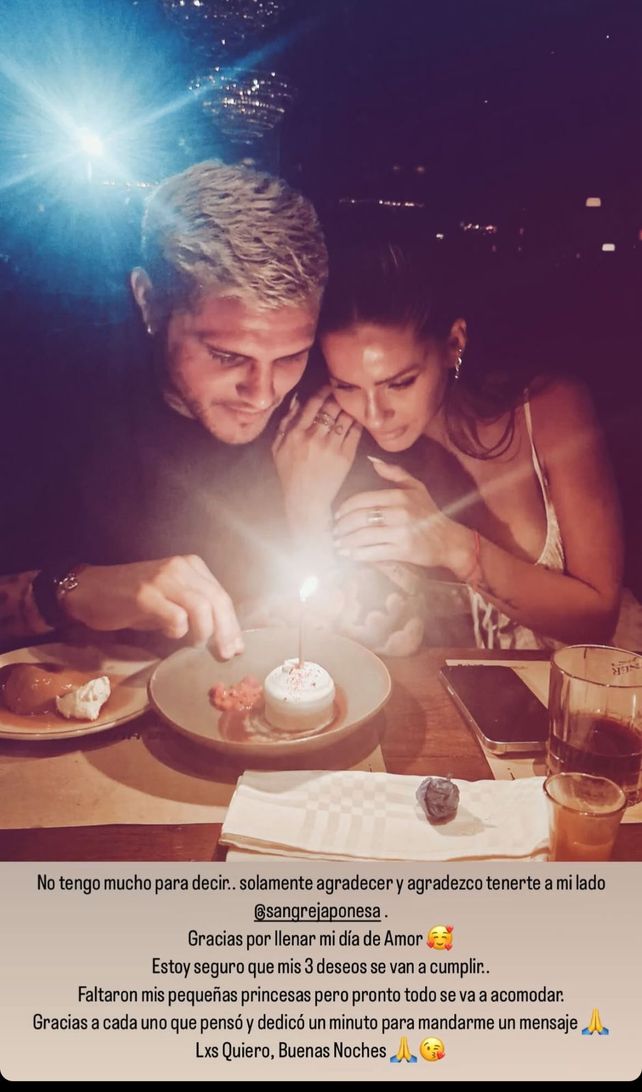 Mauro Icardi celebrando su cumpleaños junto a la China Suárez
