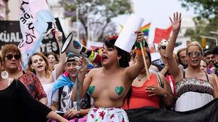 Keili González en la marcha del Orgullo 2018.&nbsp;