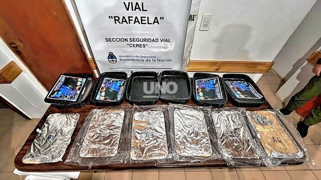 Sorpresa en Rafaela: secuestraron más de 20 kilos de pasta base en un colectivo proveniente de Salta