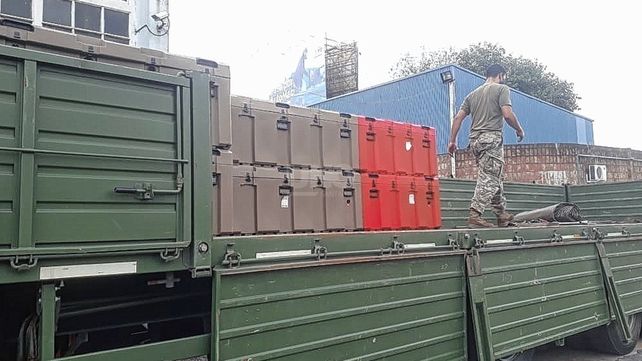 La estructura del hospital militar que se colocará en las instalaciones del Liceo Militar.